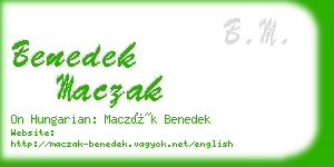 benedek maczak business card